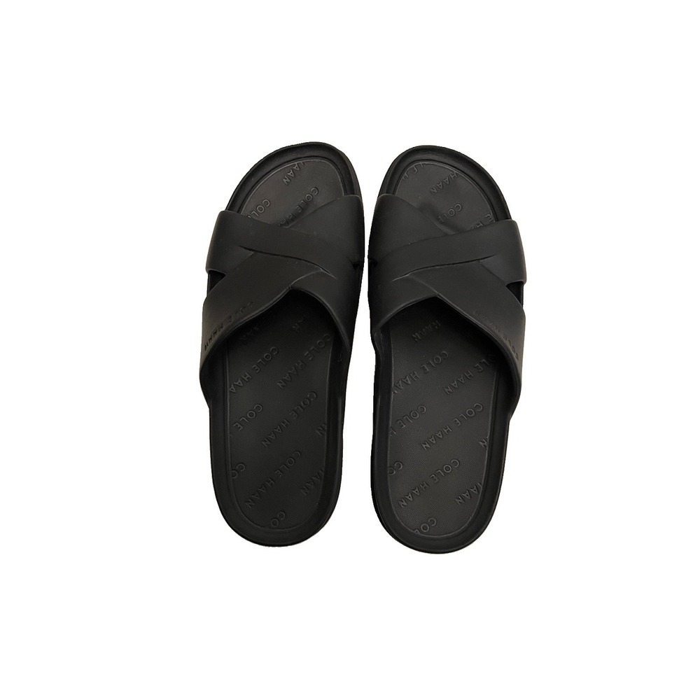 Cole Haan Findra Women's 9 Men's 7 Black Cross Strap Pool Slide Sandals Unisex